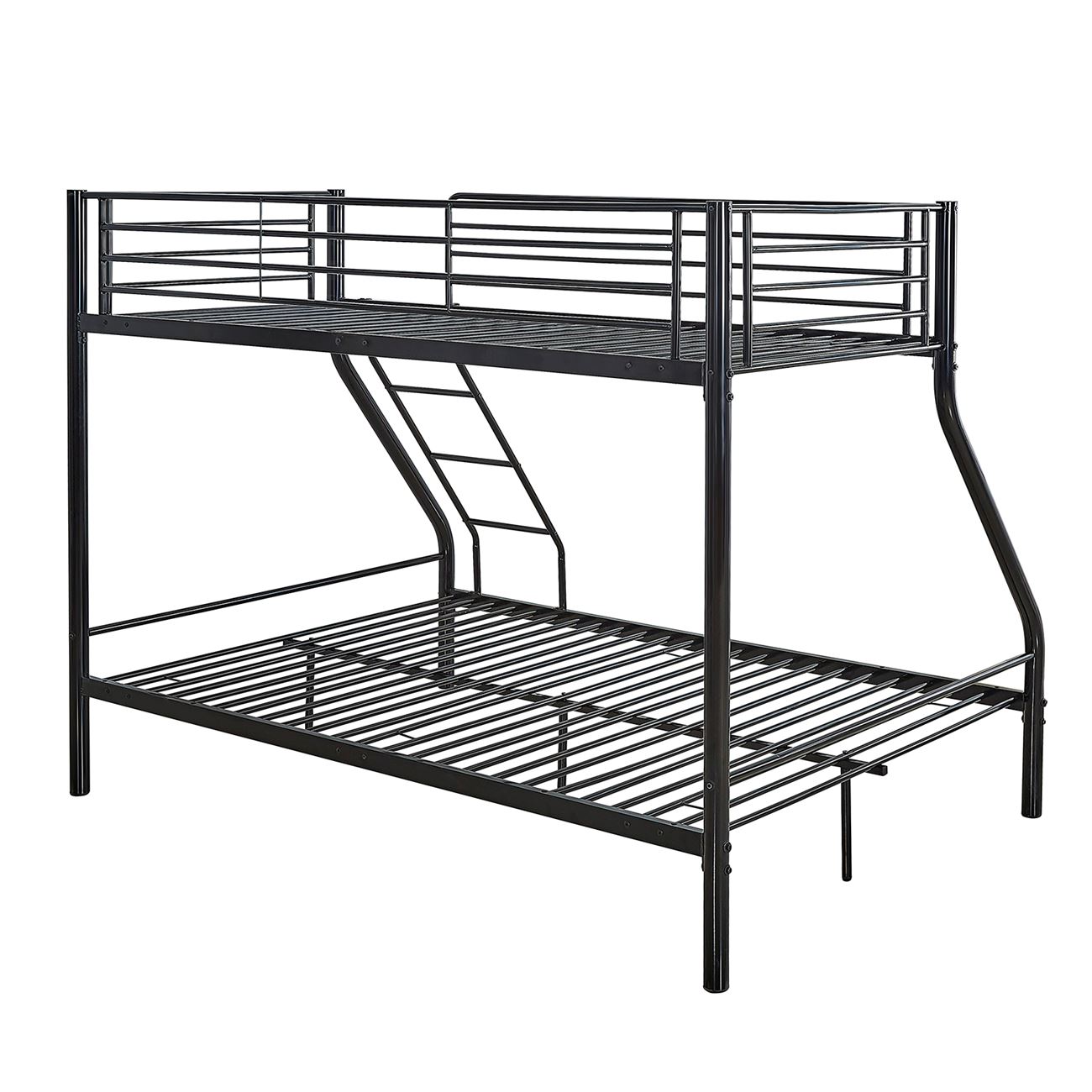 DOUBLE Κρεβάτι Κουκέτα Μέταλλο Βαφή Μαύρο, Για στρώματα 140x190+90x190cm 4