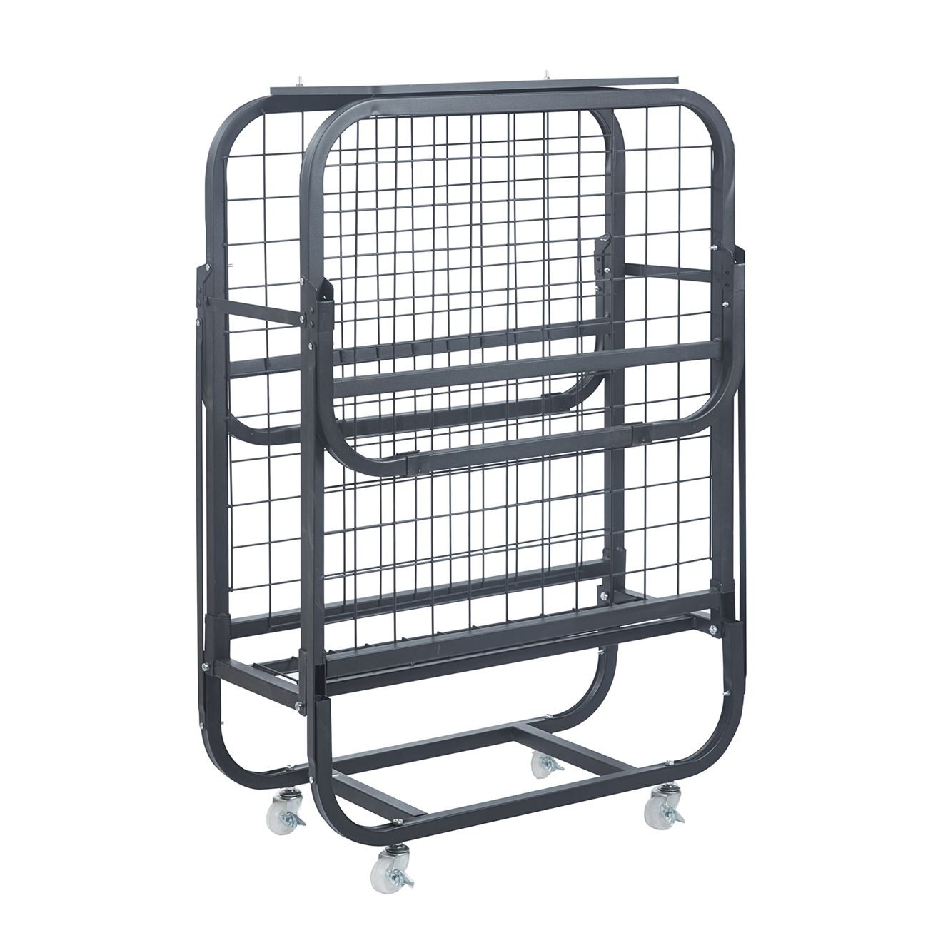 Κρεβάτι Πτυσσόμενο Βοηθητικό Μέταλλο Βαφή Μαύρο, Στρώμα 12cm 4