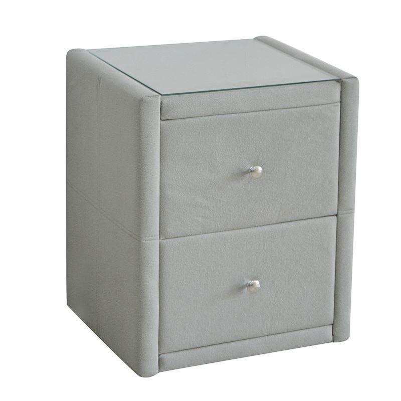 Κομοδίνο Ύφασμα Grey Stone / Προστατευτικό Γυαλί Επιφάνειας 1
