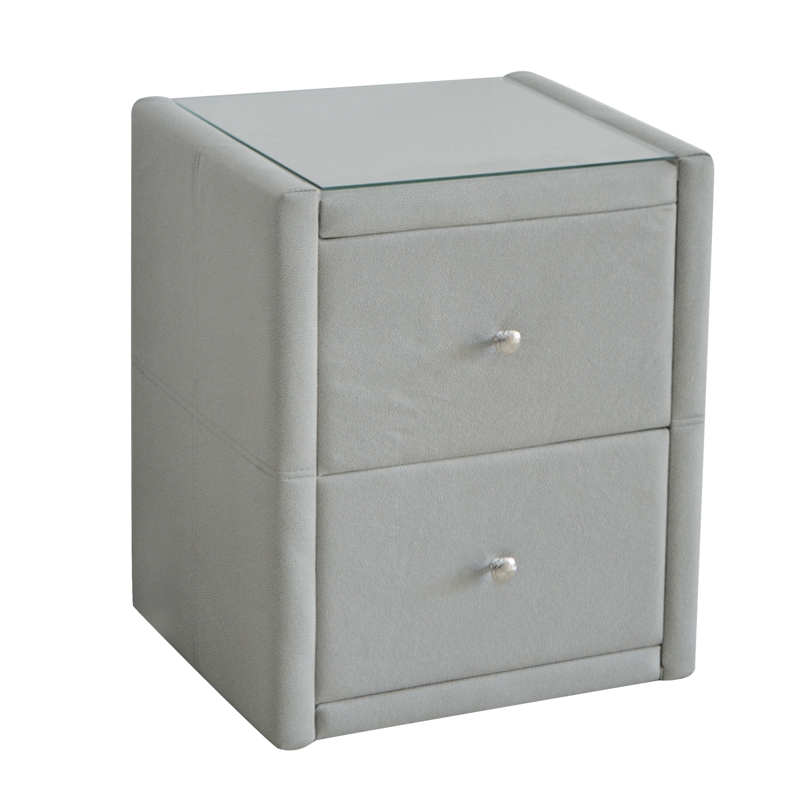 Κομοδίνο Ύφασμα Grey Stone / Προστατευτικό Γυαλί Επιφάνειας 2