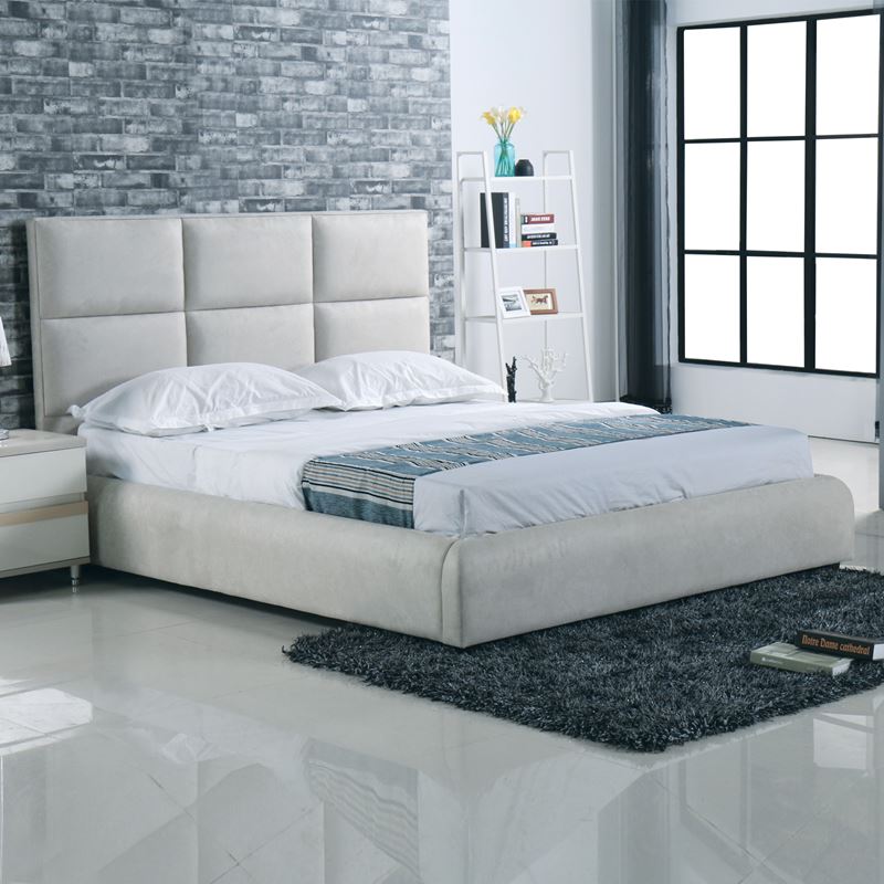 Κρεβάτι Διπλό για Στρώμα 160x200cm - Ύφασμα Grey Stone 1
