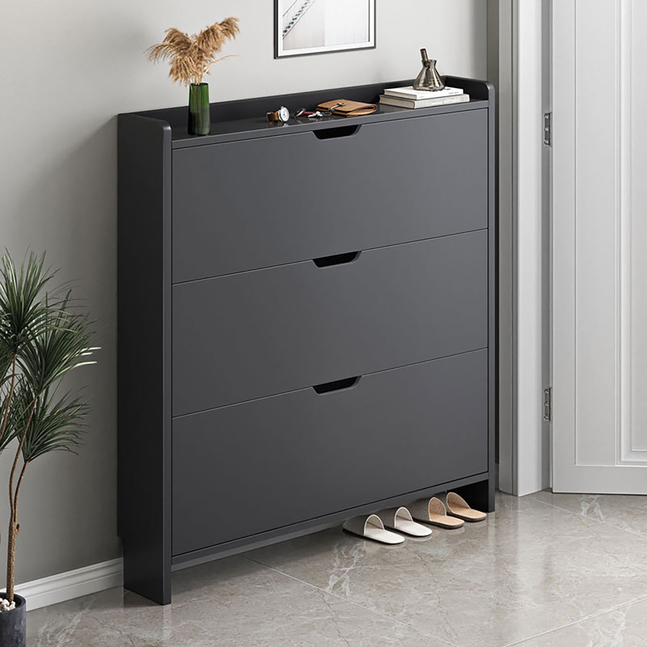 Παπουτσοθήκη MDF - Melamine Απόχρωση Γκρι 2