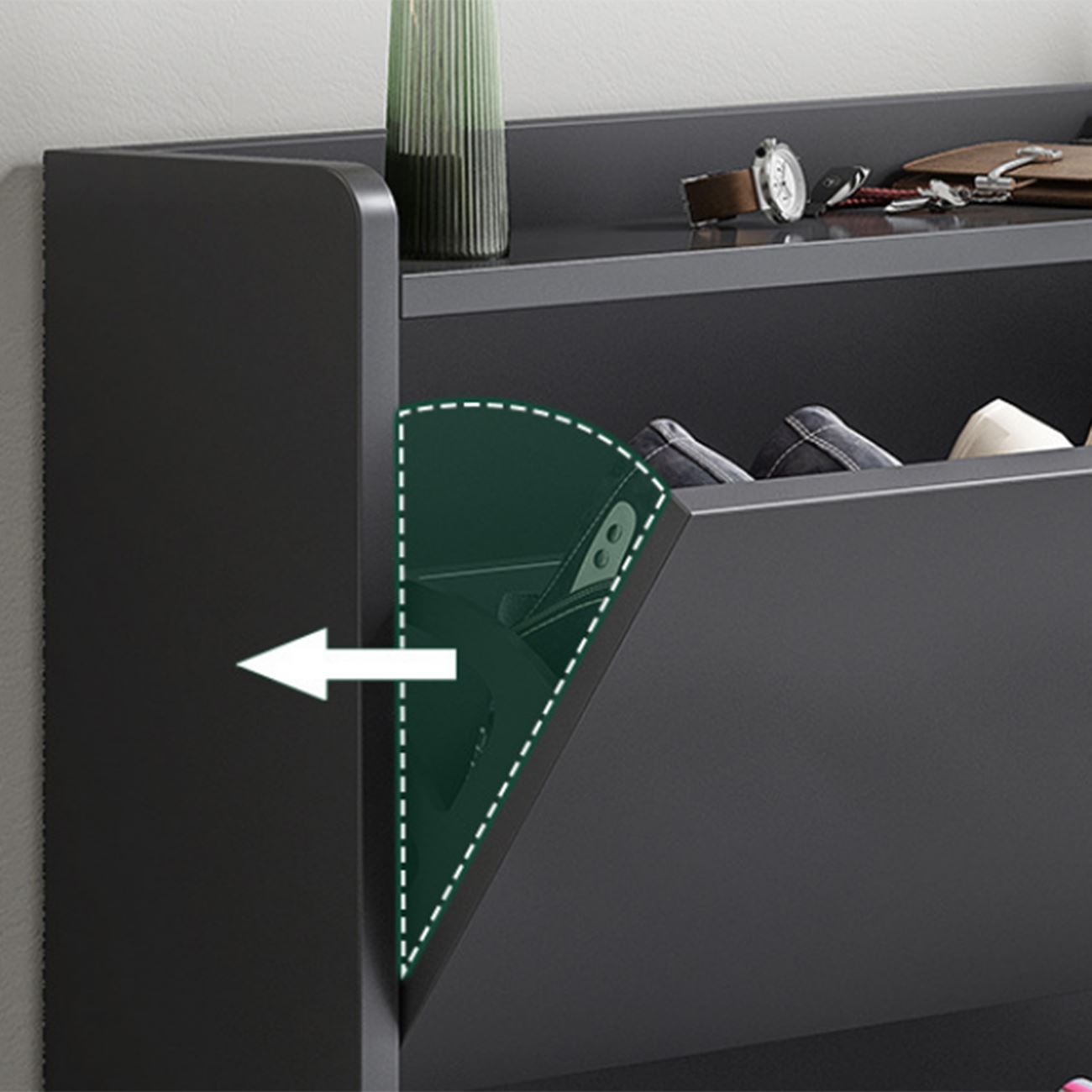 Παπουτσοθήκη MDF - Melamine Απόχρωση Γκρι 3