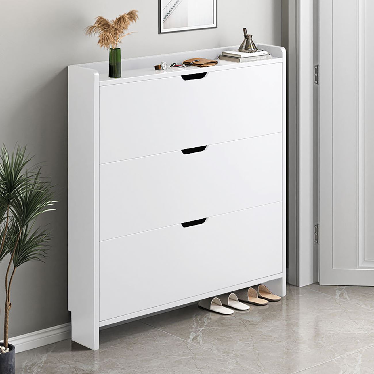 Παπουτσοθήκη MDF - Melamine Απόχρωση Άσπρο 2