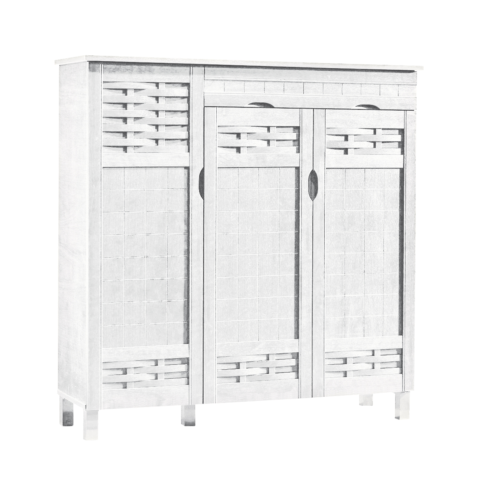 Παπουτσοθήκη - Ντουλάπι 3 Πόρτες - 1 Συρτάρι - Απόχρωση Άσπρο 2