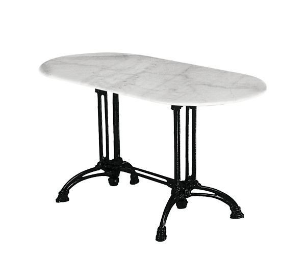 Τραπέζι Αίθριο Oval Μαντέμι/Μάρμαρο 2