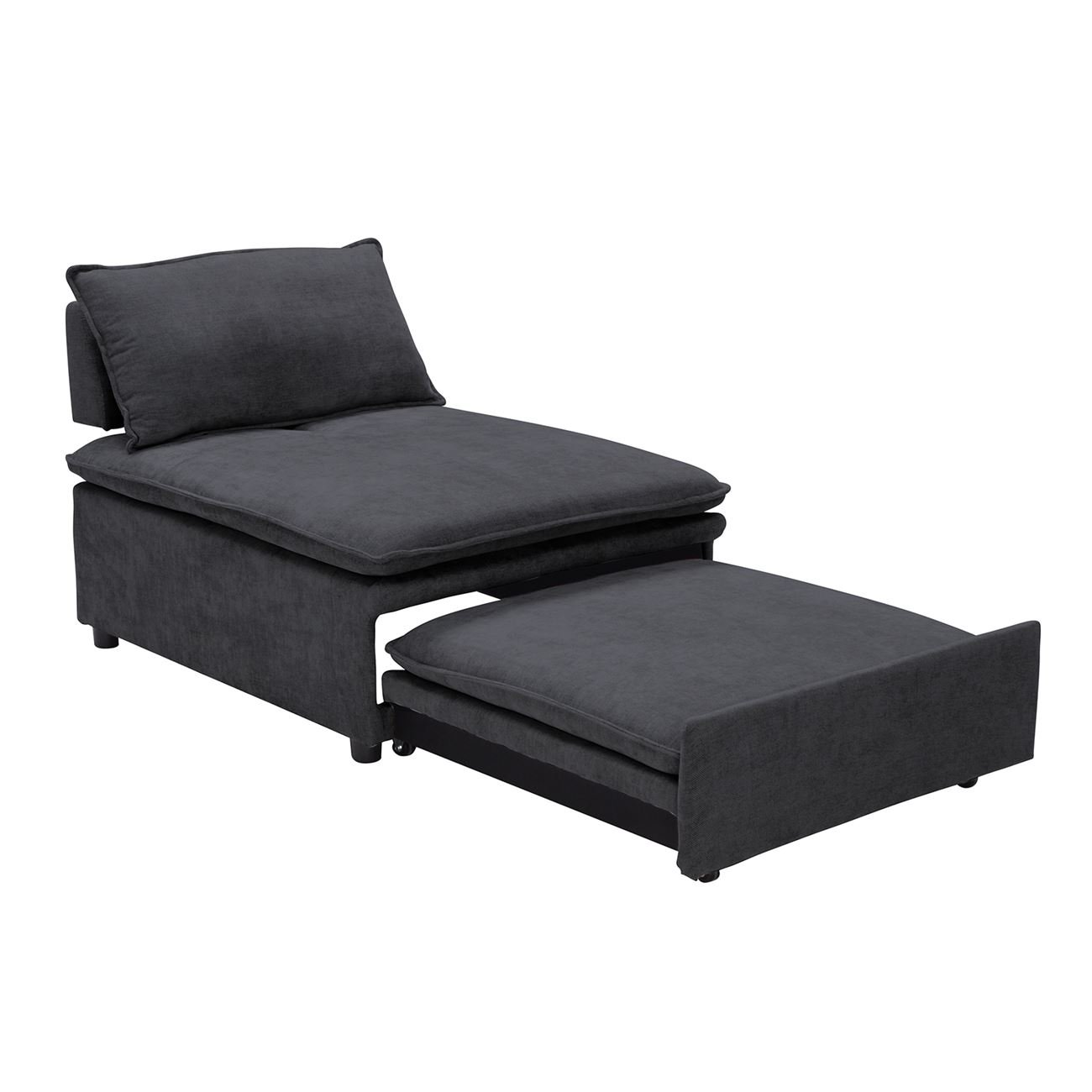 Πολυθρόνα (Καρέκλα) - Κρεβάτι, Σαλονιού-Καθιστικού, Ύφασμα Σκούρο Γκρι 3