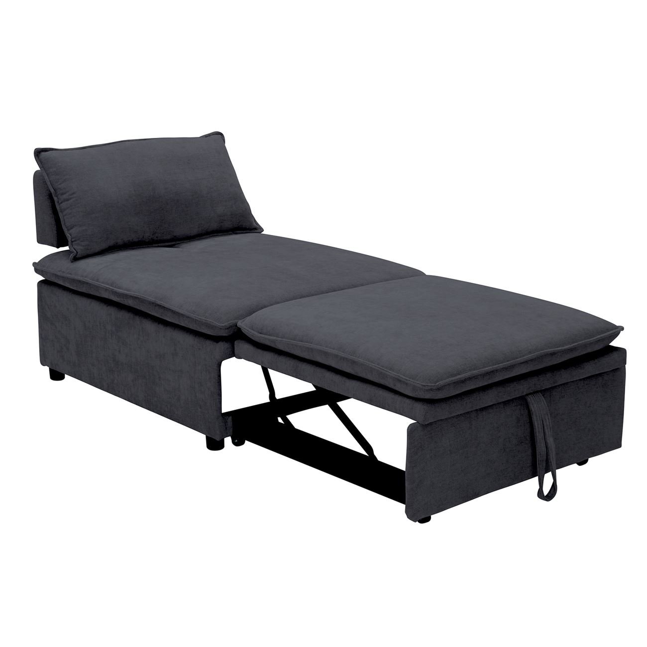 Πολυθρόνα (Καρέκλα) - Κρεβάτι, Σαλονιού-Καθιστικού, Ύφασμα Σκούρο Γκρι 4