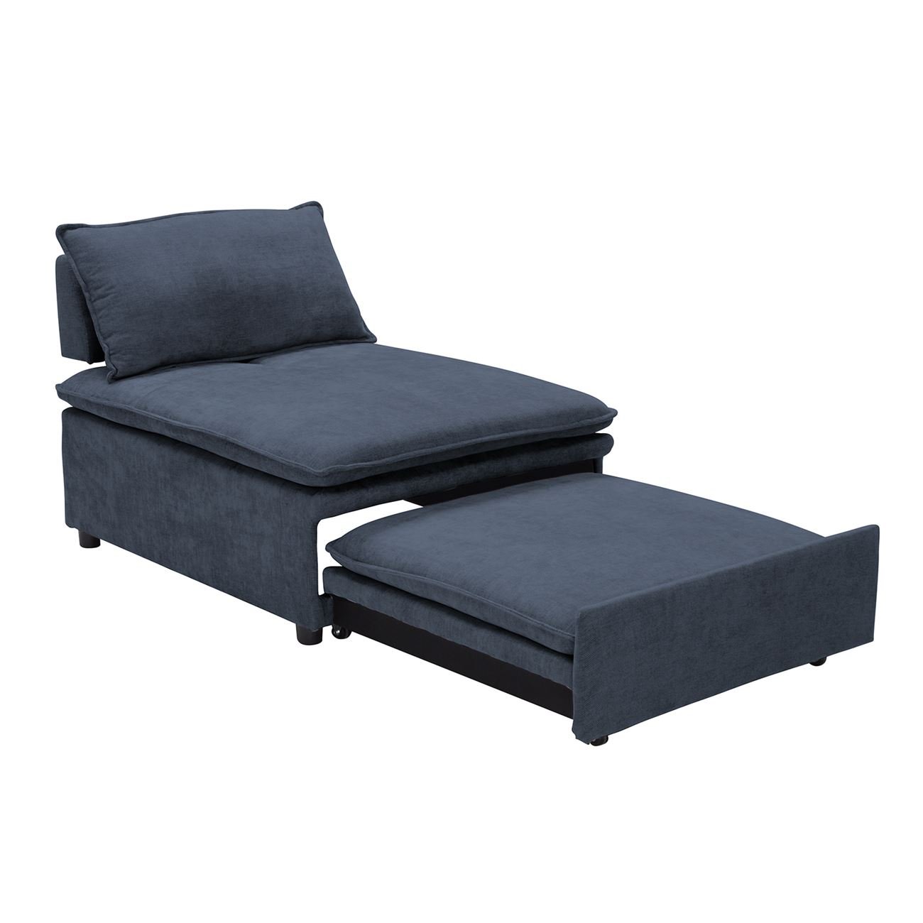 Πολυθρόνα (Καρέκλα) - Κρεβάτι, Σαλονιού-Καθιστικού, Ύφασμα Μπλε-Γκρι 3