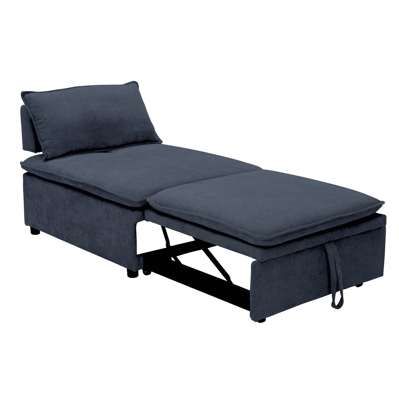 Πολυθρόνα (Καρέκλα) - Κρεβάτι, Σαλονιού-Καθιστικού, Ύφασμα Μπλε-Γκρι 4