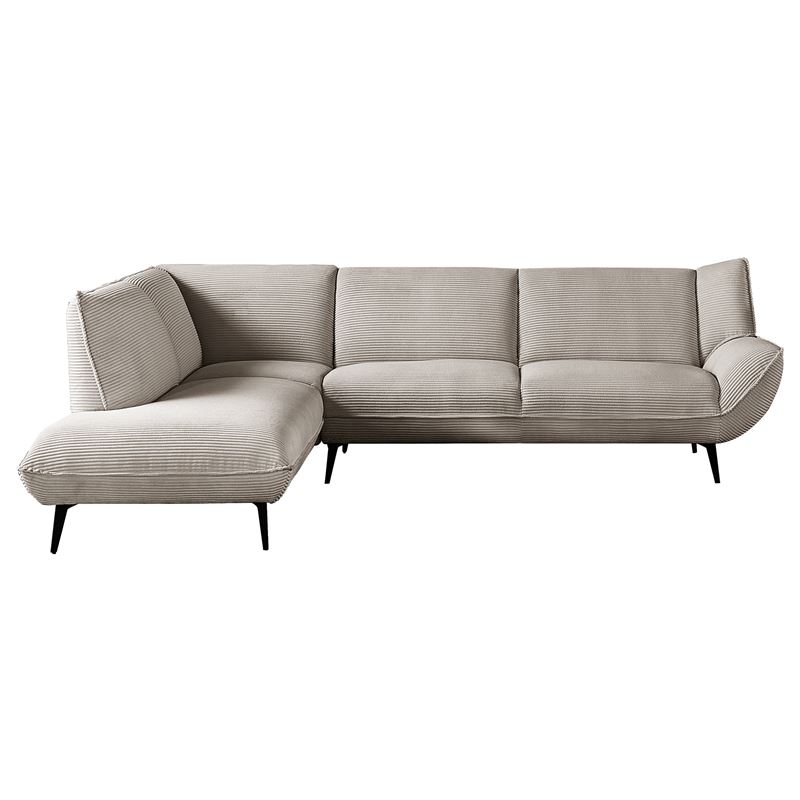 Καναπές Σαλονιού Δεξιά Γωνία, Ύφασμα Κοτλέ Μπεζ 1