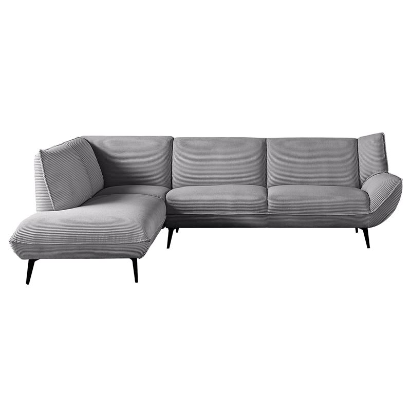 Καναπές Σαλονιού Δεξιά Γωνία, Ύφασμα Κοτλέ Γκρι 1