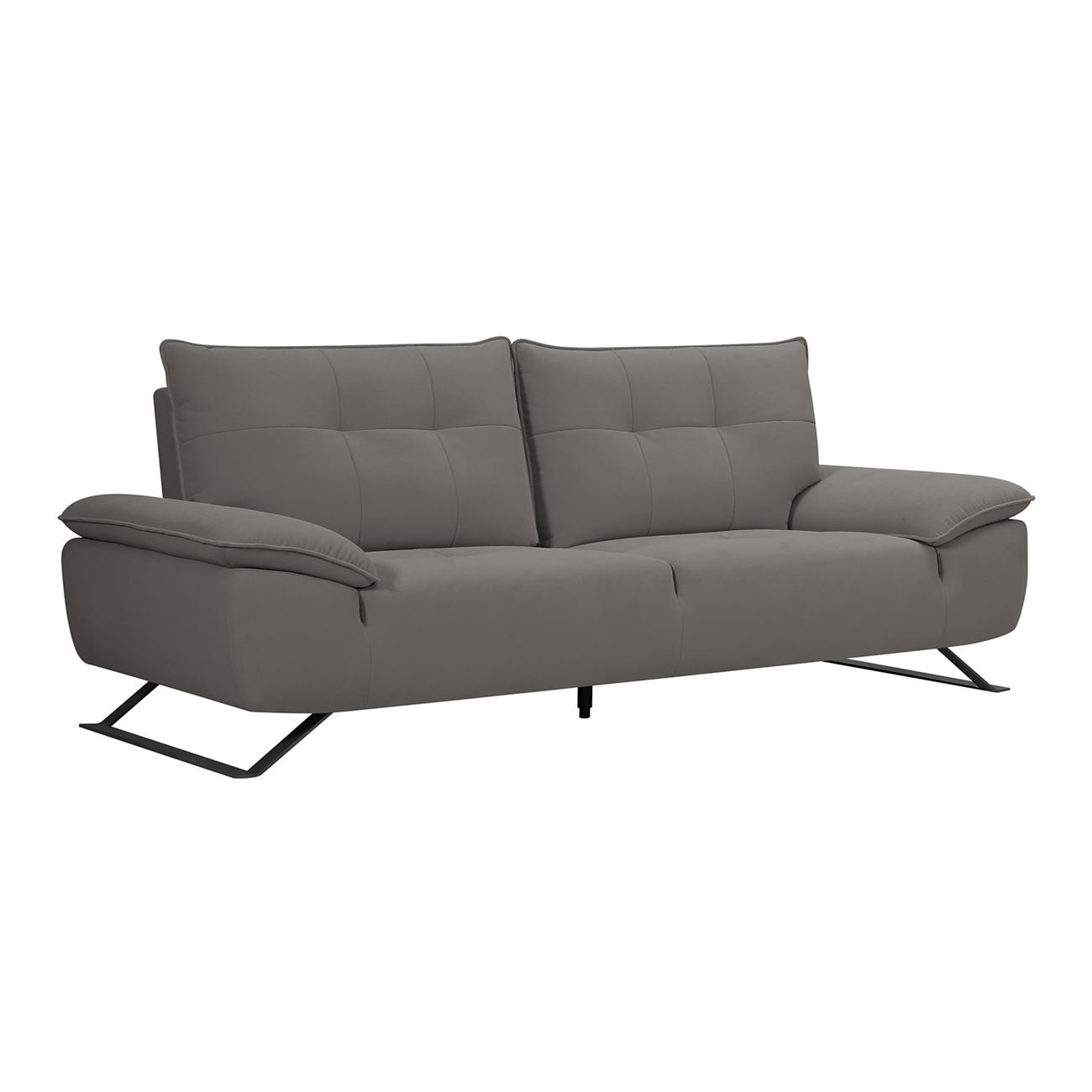 Καναπές 3-θέσιος Σαλονιού - Καθιστικού, Ύφασμα Γκρι, Μεταφερόμενη πλάτη 2