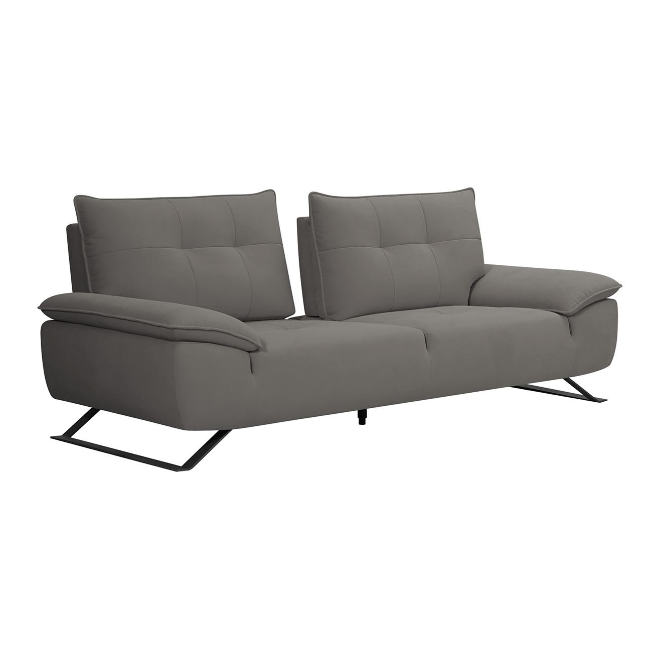 Καναπές 3-θέσιος Σαλονιού - Καθιστικού, Ύφασμα Γκρι, Μεταφερόμενη πλάτη 3