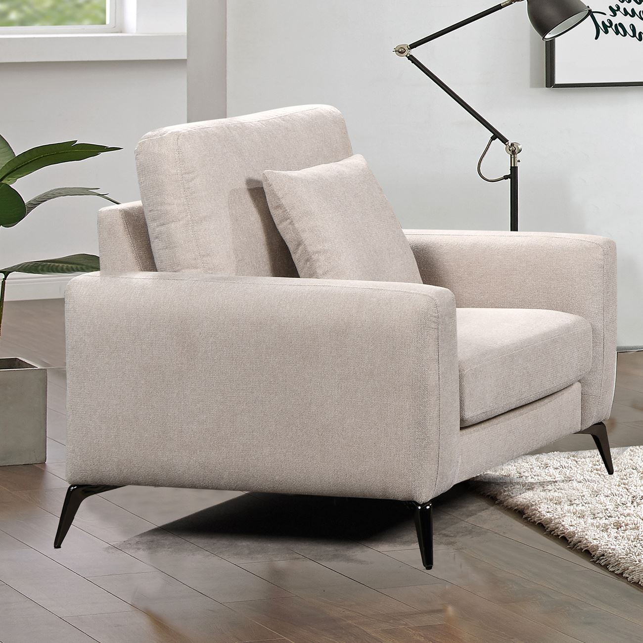 Πολυθρόνα Σαλονιού - Καθιστικού, Ύφασμα Μπεζ 2