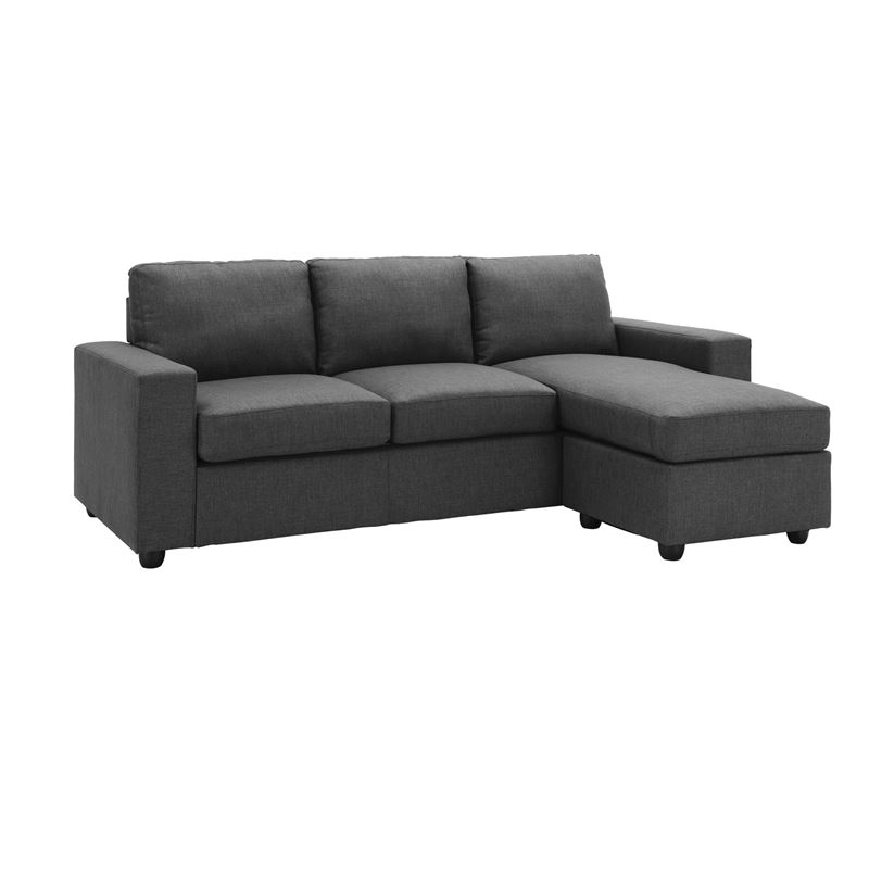 Καναπές Σαλονιού - Καθιστικού Γωνία Αναστρέψιμος / Ύφασμα Σκούρο Γκρι 1