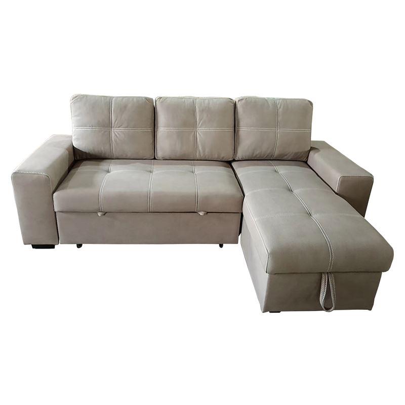 Καναπές Κρεβάτι Γωνία Αναστρέψιμη με Αποθηκευτικό Χώρο, Cappuccino 1