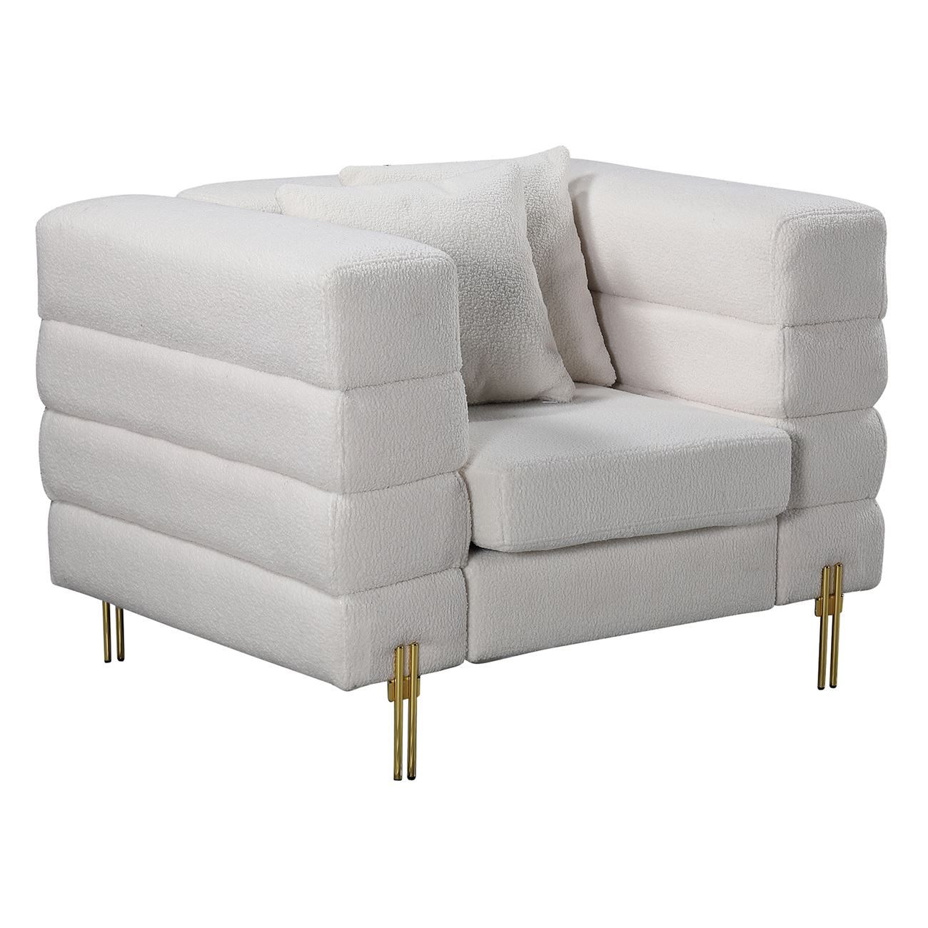 Πολυθρόνα Σαλονιού - Καθιστικού, Ύφασμα Άσπρο Teddy (Borg) 2