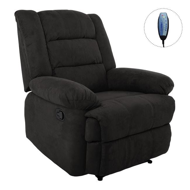 Massage Πολυθρόνα Relax Σαλονιού - Καθιστικού, Ύφασμα Μαύρο 1