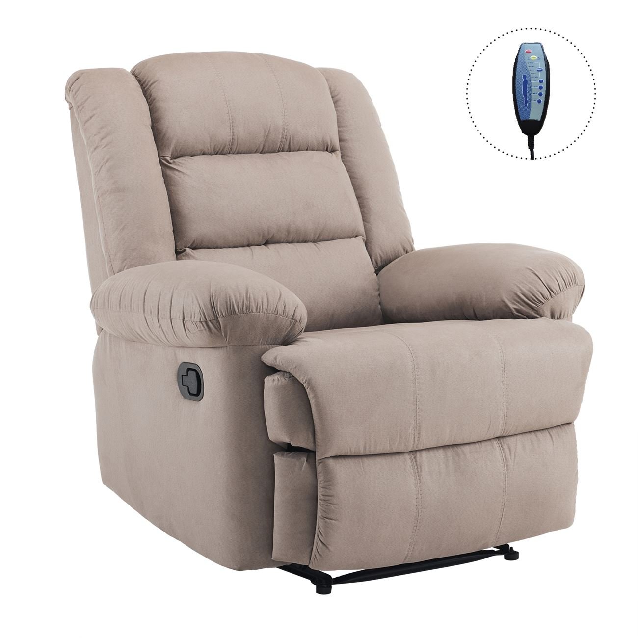 Massage Πολυθρόνα Relax Σαλονιού - Καθιστικού, Ύφασμα Cappuccino 2