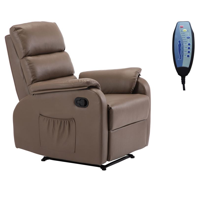 Massage Πολυθρόνα Relax Σαλονιού - Καθιστικού PU Cappuccino 1