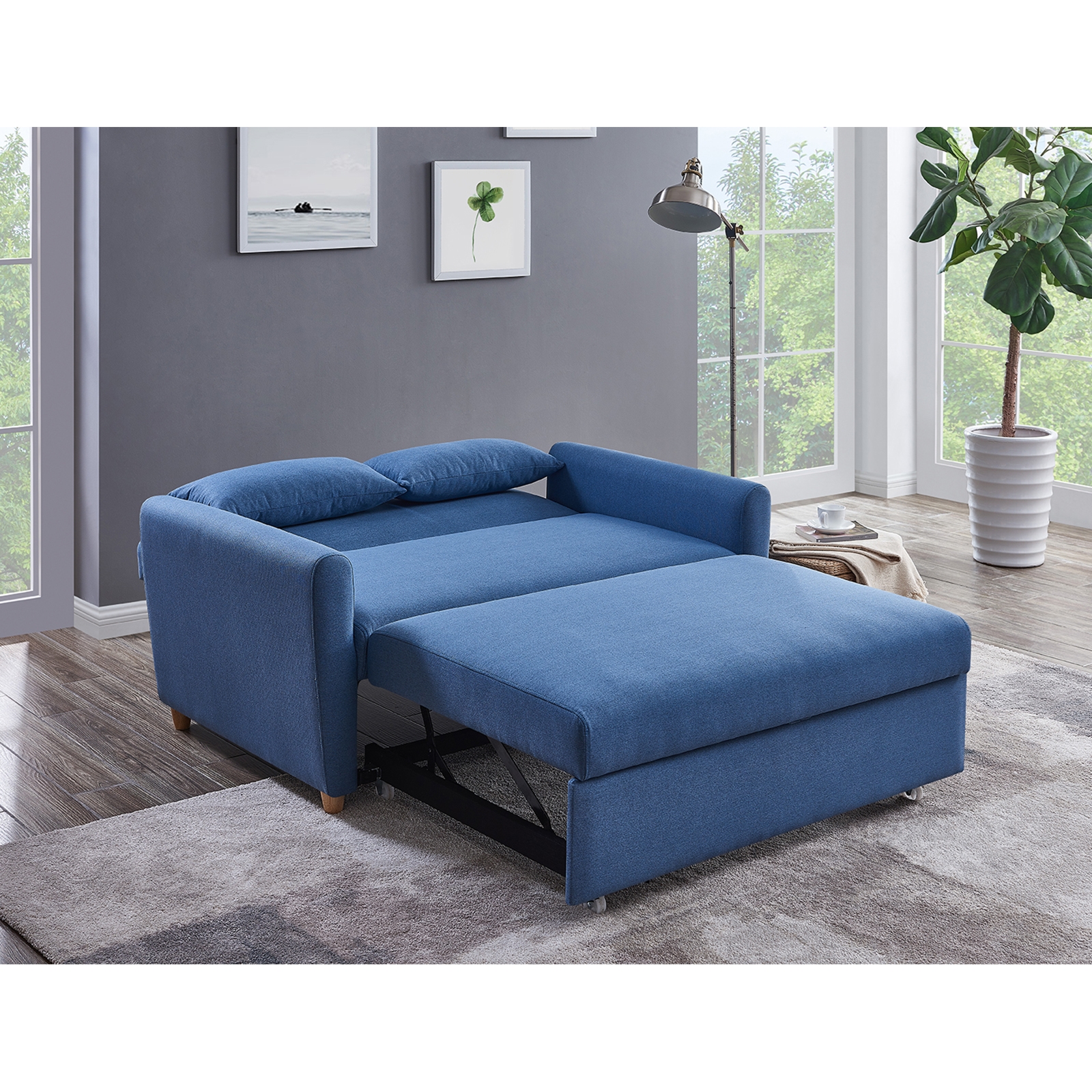 Καναπές / Κρεβάτι Σαλονιού - Καθιστικού / Ύφασμα Μπλε 3