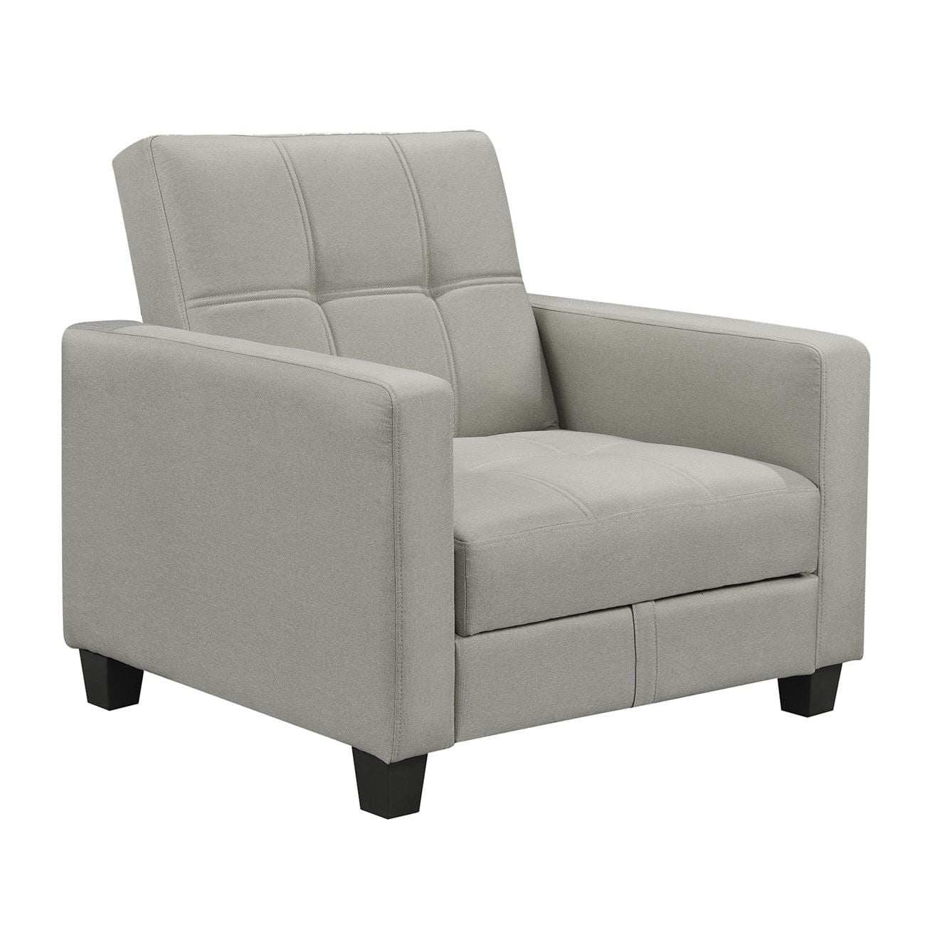 Πολυθρόνα - Κρεβάτι με Αποθηκευτικό Χώρο, Ύφασμα Ανοιχτό Γκρι 2