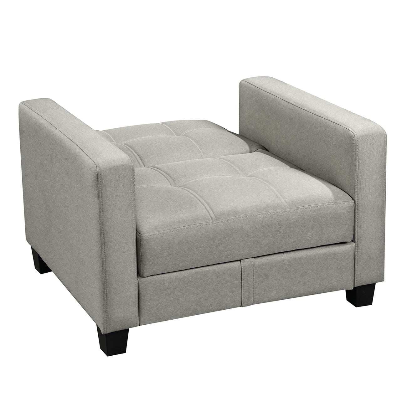 Πολυθρόνα - Κρεβάτι με Αποθηκευτικό Χώρο, Ύφασμα Ανοιχτό Γκρι 4