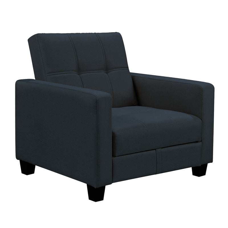 Πολυθρόνα - Κρεβάτι με Αποθηκευτικό Χώρο, Ύφασμα Μαύρο 1