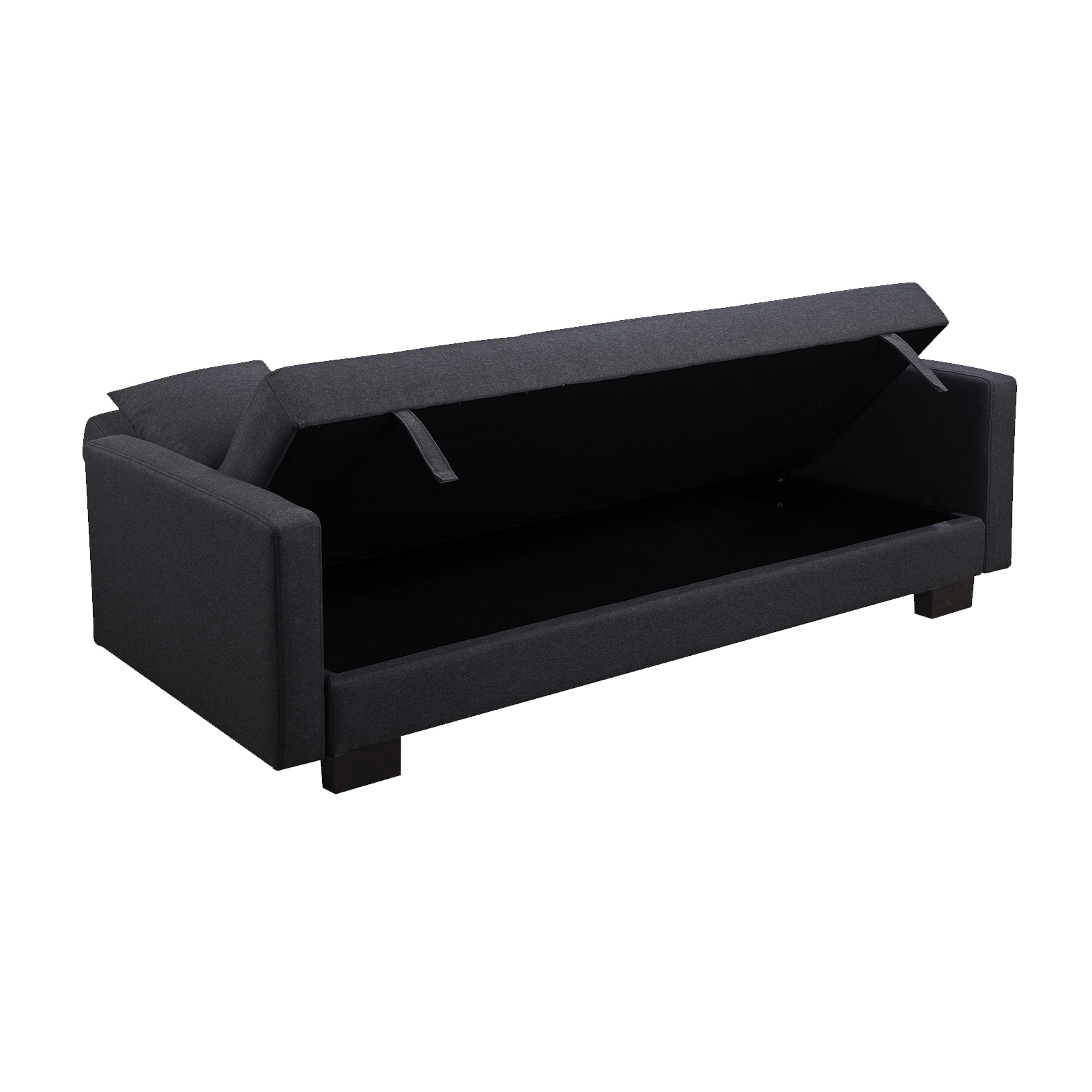 Καναπές / Κρεβάτι Σαλονιού - Αποθηκευτικός Χώρος / Ύφασμα Μαύρο 4