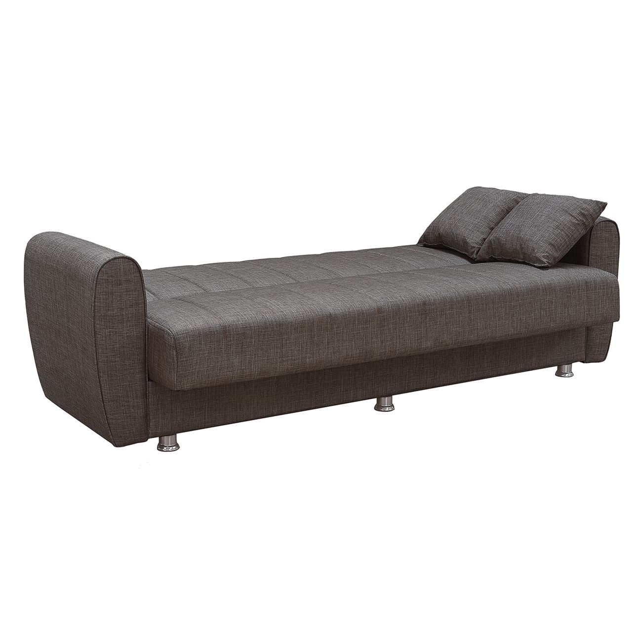 Καναπές - Κρεβάτι Σαλονιού - Καθιστικού, 3Θέσιος Ύφασμα Καφέ - αποθ/κός χώρος 3