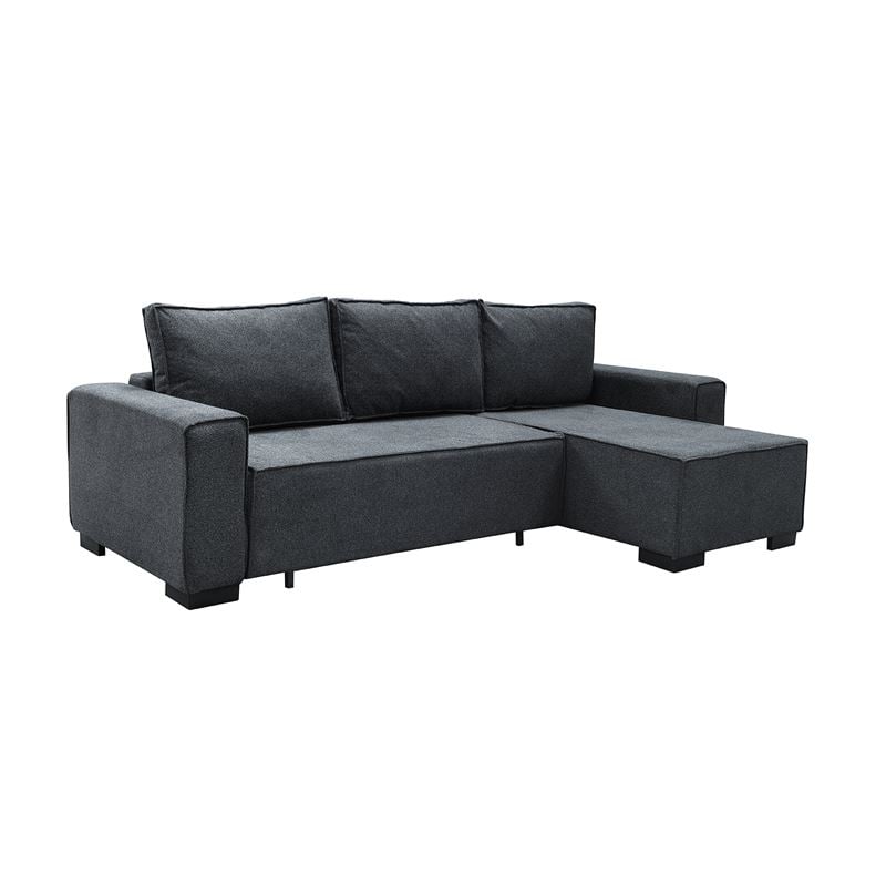 Καναπές - Κρεβάτι Αριστερή Γωνία, Ύφασμα Ανθρακί 1