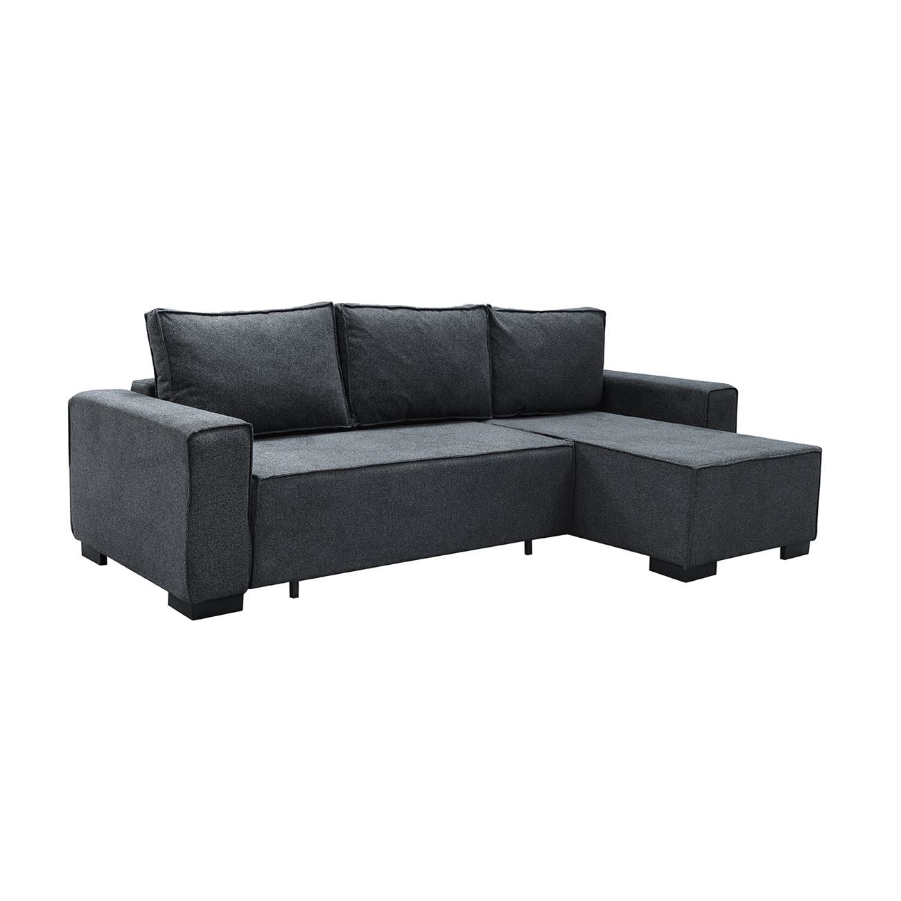 Καναπές - Κρεβάτι Αριστερή Γωνία, Ύφασμα Ανθρακί 2