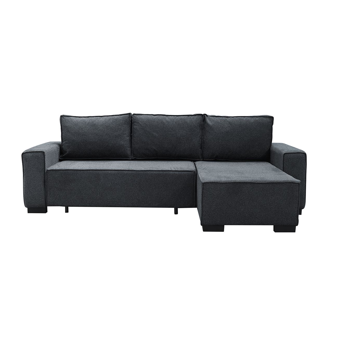 Καναπές - Κρεβάτι Αριστερή Γωνία, Ύφασμα Ανθρακί 3