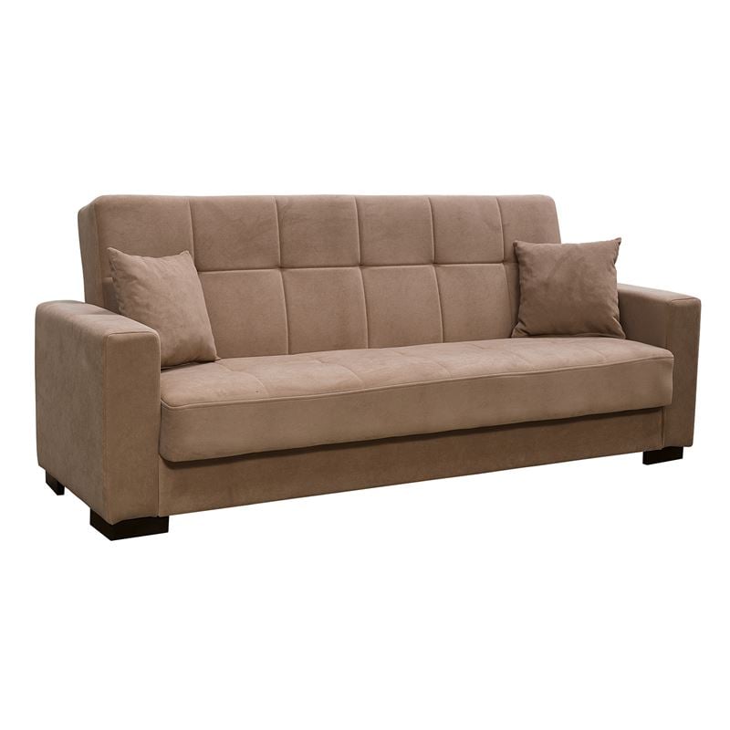 Καναπές – Κρεβάτι με Αποθηκευτικό Χώρο, 3Θέσιος Ύφασμα Καφέ 1