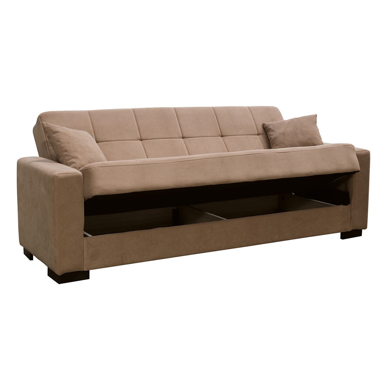 Καναπές – Κρεβάτι με Αποθηκευτικό Χώρο, 3Θέσιος Ύφασμα Καφέ 4