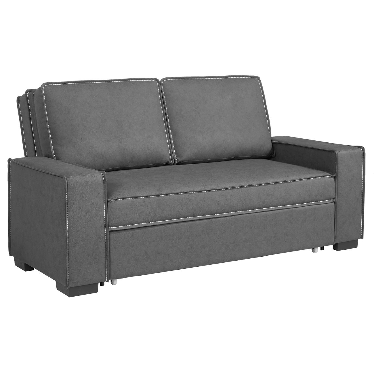 Καναπές - Κρεβάτι Σαλονιού - Καθιστικού, Pu-Nabuk Γκρι 2