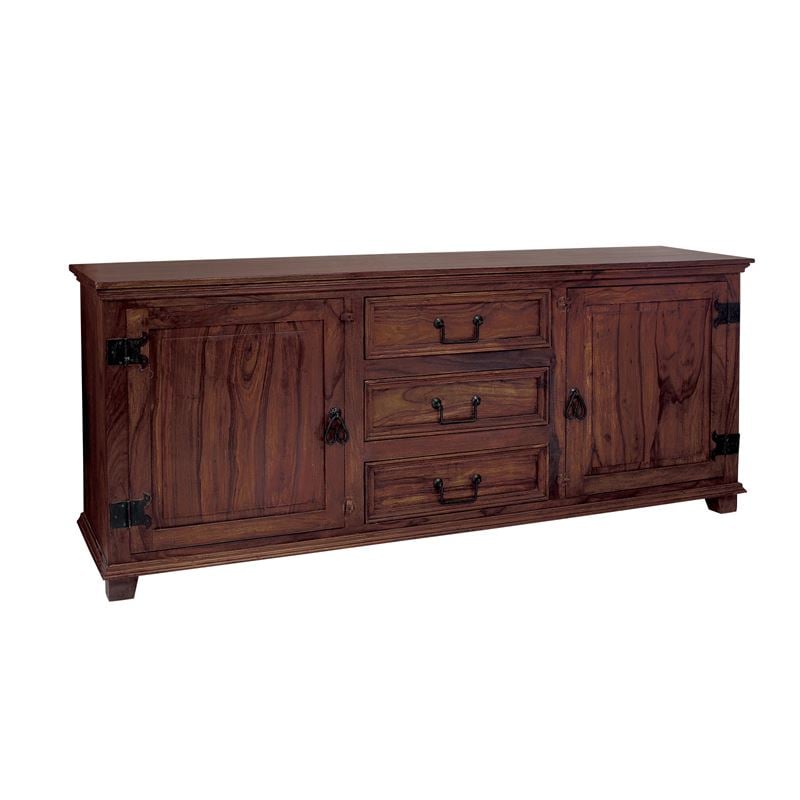 Μπουφές Τραπεζαρίας - Σαλονιού, 2 Ντουλάπια, 3 Συρτάρια, Ξύλο Sheesham Καρυδί 1