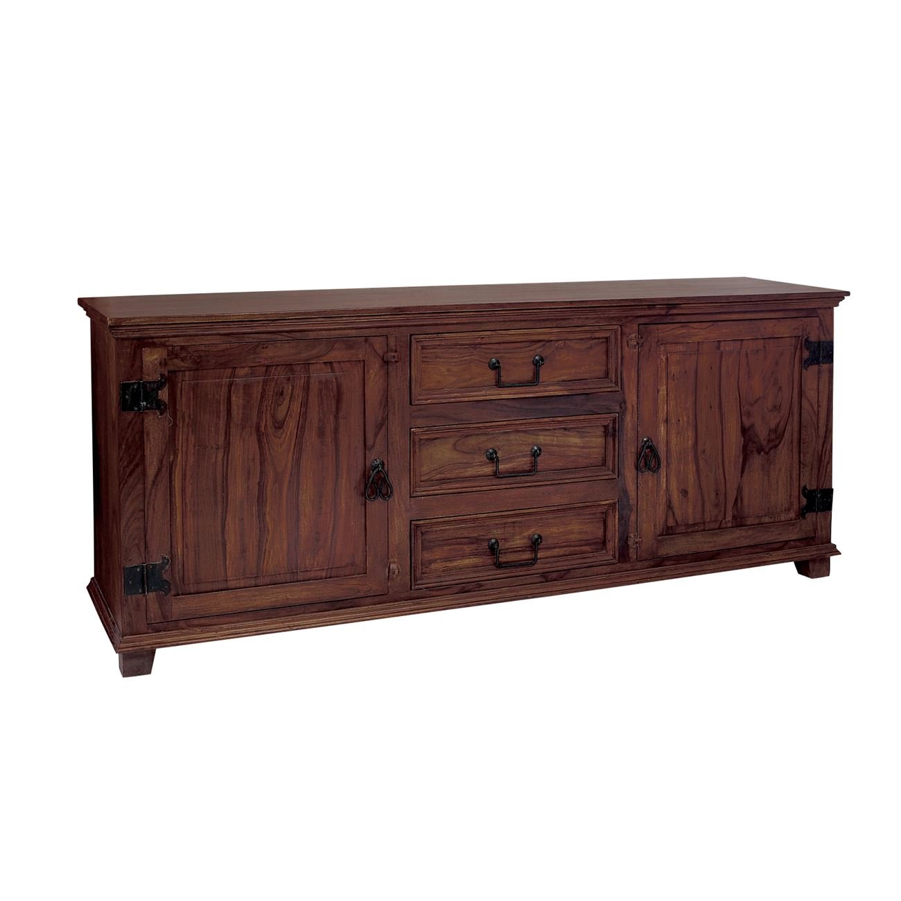 Μπουφές Τραπεζαρίας - Σαλονιού, 2 Ντουλάπια, 3 Συρτάρια, Ξύλο Sheesham Καρυδί 2