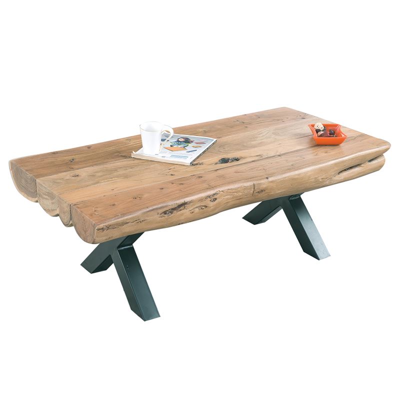 Τραπεζάκι Σαλονιού - Καθιστικού / Μέταλλο Μαύρο - Ξύλο Ακακία Φυσικό 1