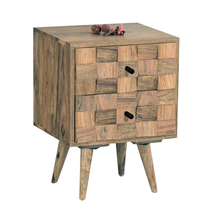 Κομοδίνο Ξύλο Ακακία Φυσικό 1