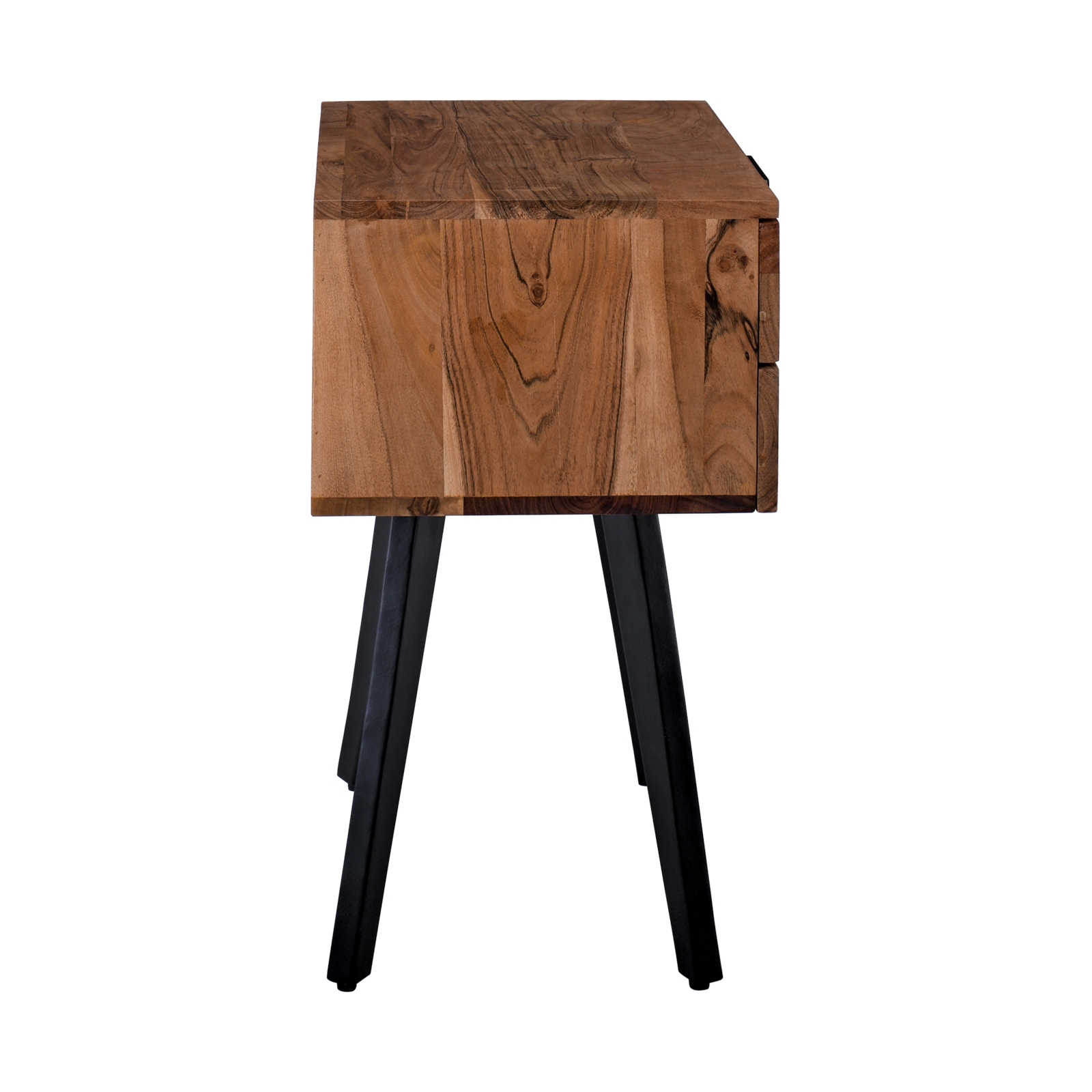 Κομοδίνο Μέταλλο Βαφή Μαύρο - Ξύλο Ακακία Φυσικό 4