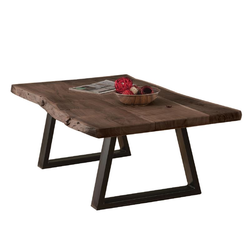 Τραπεζάκι Σαλονιού - Καθιστικού / Μέταλλο Μαύρο - Ξύλο Ακακία Καρυδί 1