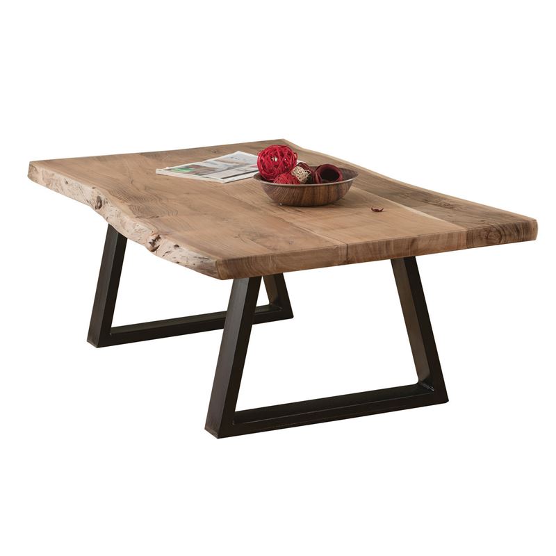 LIZARD-W Τραπεζάκι Σαλονιού Καθιστικού, Μέταλλο Βαφή Μαύρο, Ξύλο Ακακία Φυσικό 1