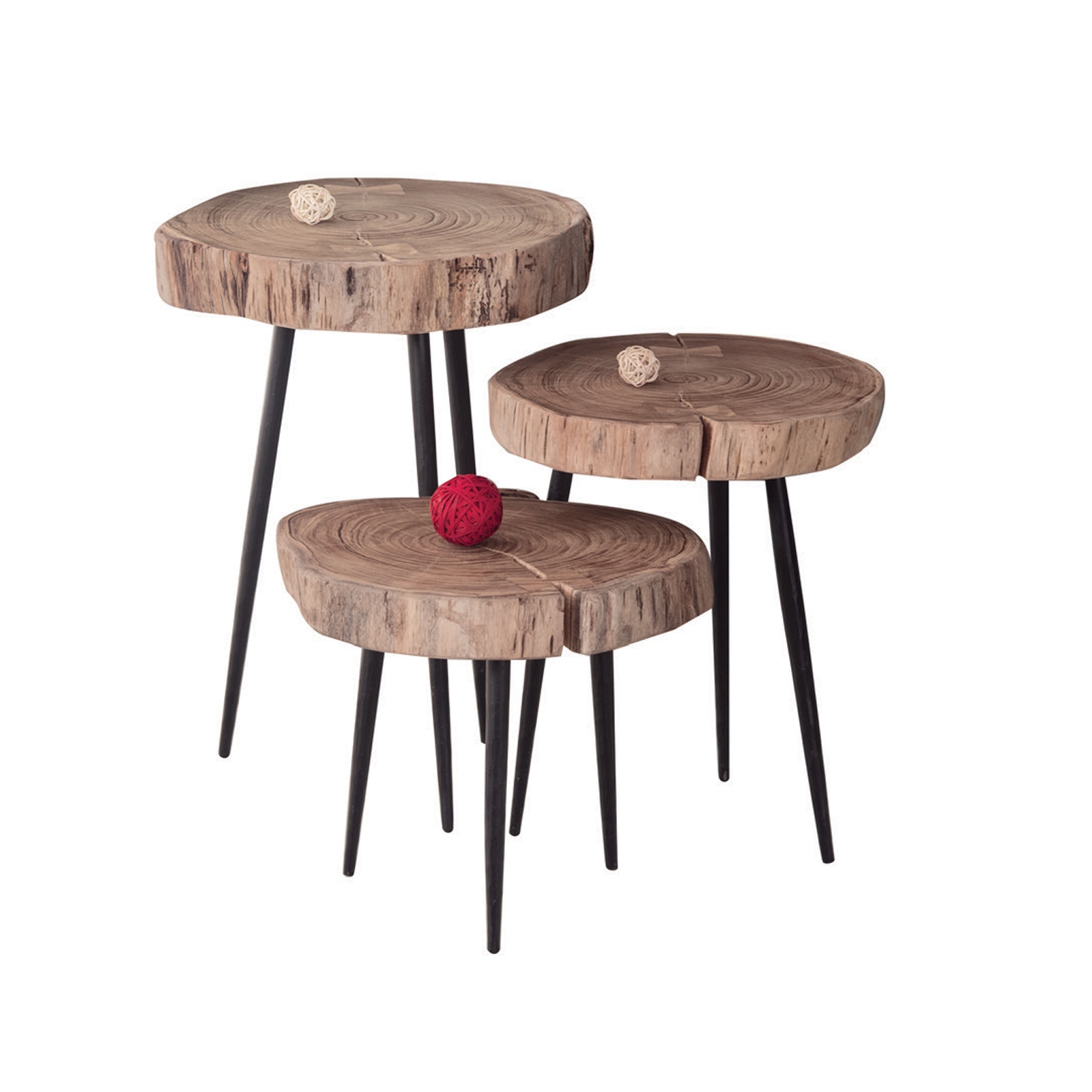 Τραπεζάκι Σαλονιού - Καθιστικού / Μέταλλο Μαύρο - Ξύλο Ακακία Φυσικό 2