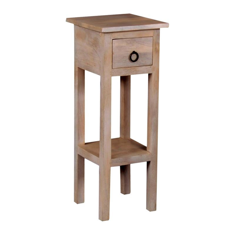 CLASSIC Stand - Τραπεζάκι Βοηθητικό Η.65cm, 1 Συρτάρι, Ξύλο Ακακία Φυσικό 1