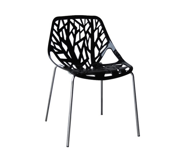 Καρέκλα Tραπεζαρίας Κουζίνας Μέταλλο Χρώμιο / Πολυπροπυλένιο Μαύρο 2