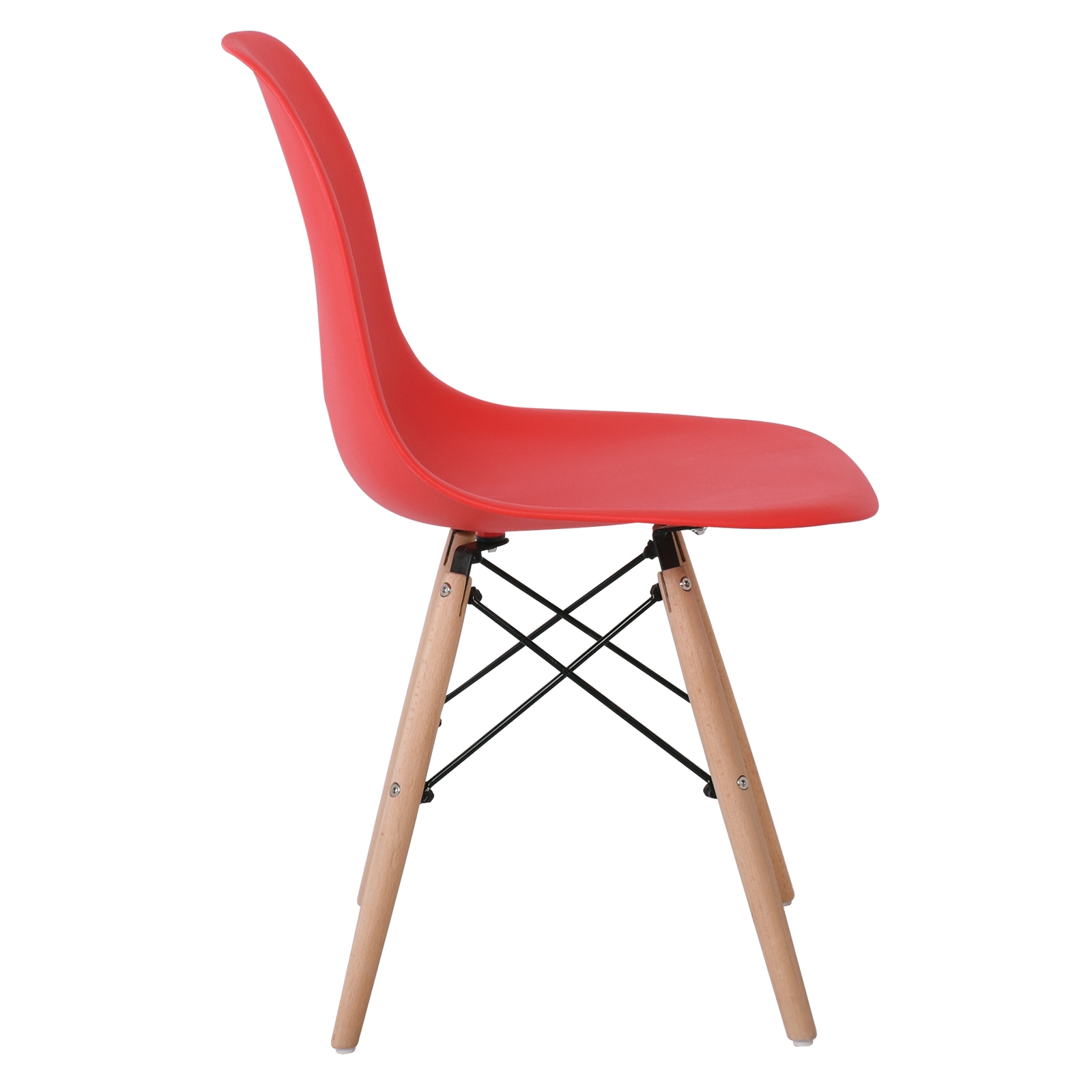 Wood Καρέκλα Τραπεζαρίας Κουζίνας Ξύλο - PP Κόκκινο 4