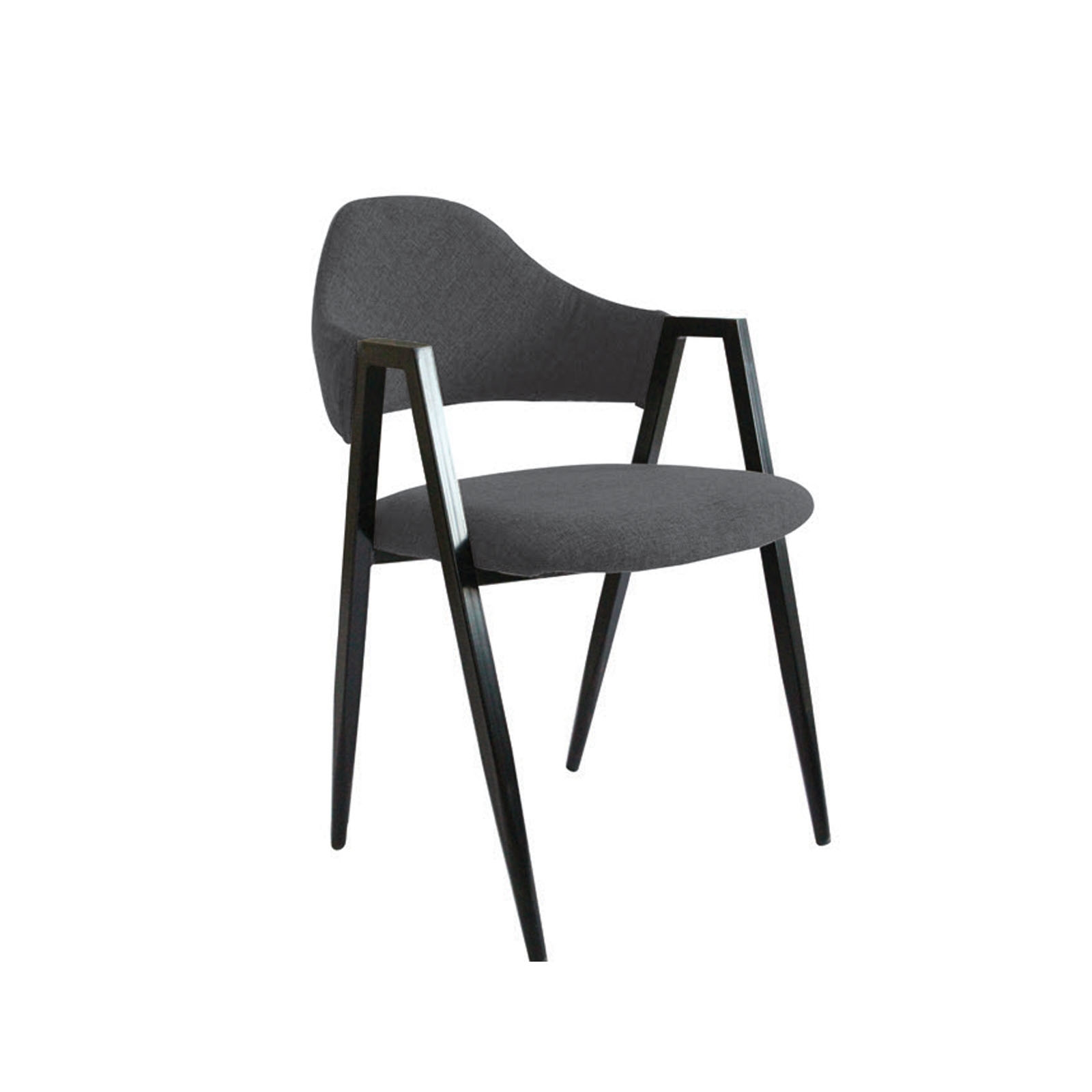 Πολυθρόνα Μέταλλο Βαφή Μαύρο - Ύφασμα Γκρι 2