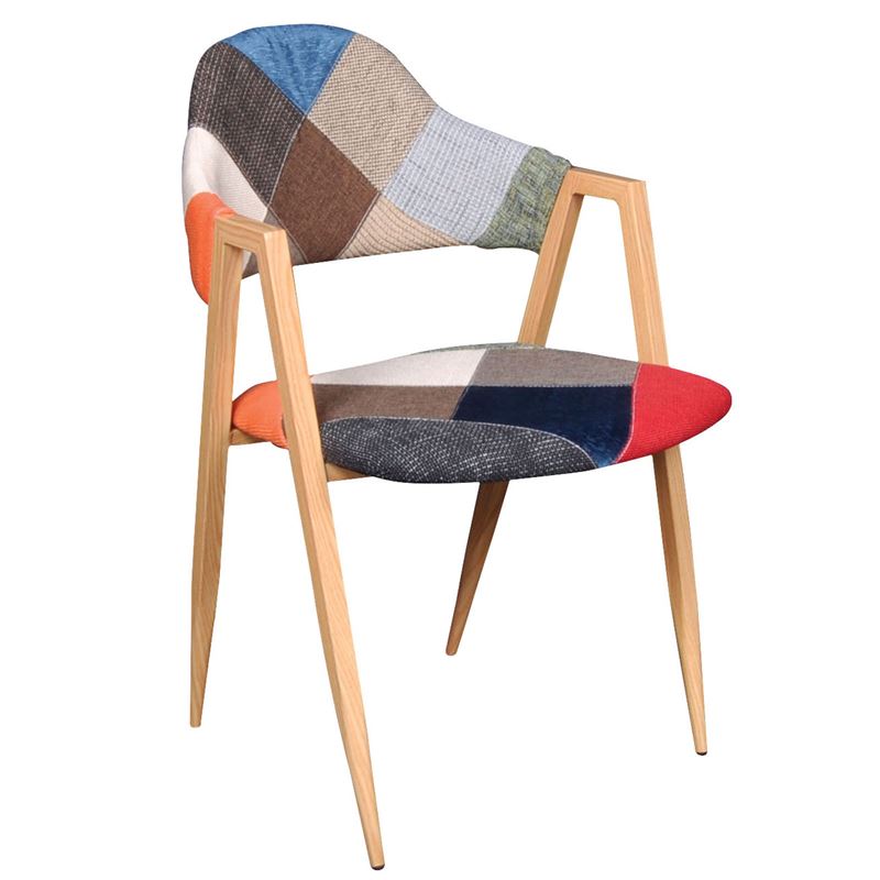 Πολυθρόνα Μέταλλο Βαφή Φυσικό - Ύφασμα Patchwork 1